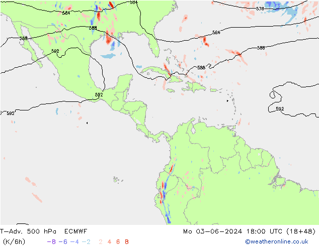 T-Adv. 500 hPa ECMWF lun 03.06.2024 18 UTC