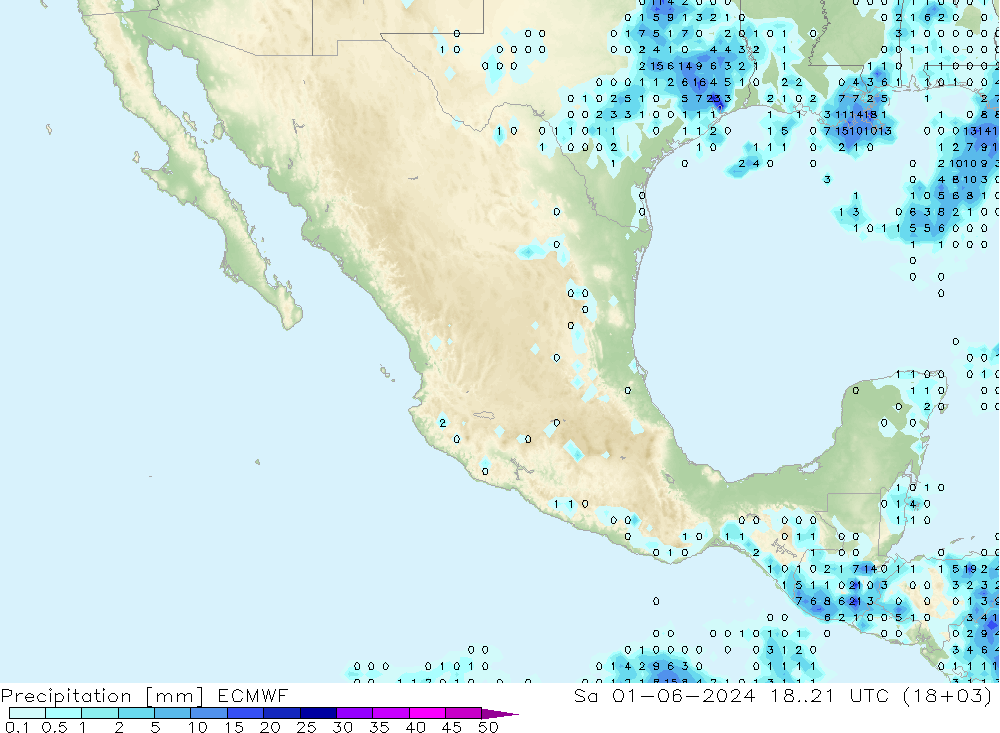 Precipitazione ECMWF sab 01.06.2024 21 UTC