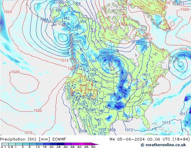 Z500/Yağmur (+YB)/Z850 ECMWF Çar 05.06.2024 06 UTC