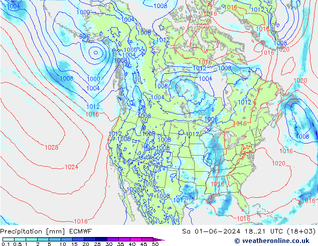 Niederschlag ECMWF Sa 01.06.2024 21 UTC