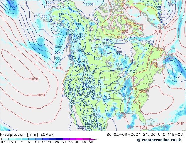 Niederschlag ECMWF So 02.06.2024 00 UTC