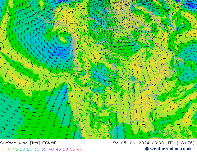 Rüzgar 10 m ECMWF Çar 05.06.2024 00 UTC