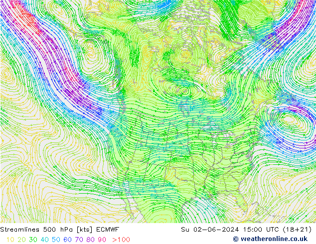 风 500 hPa ECMWF 星期日 02.06.2024 15 UTC