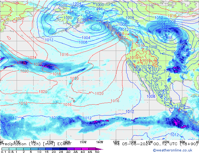Precipitação (12h) ECMWF Qua 05.06.2024 12 UTC