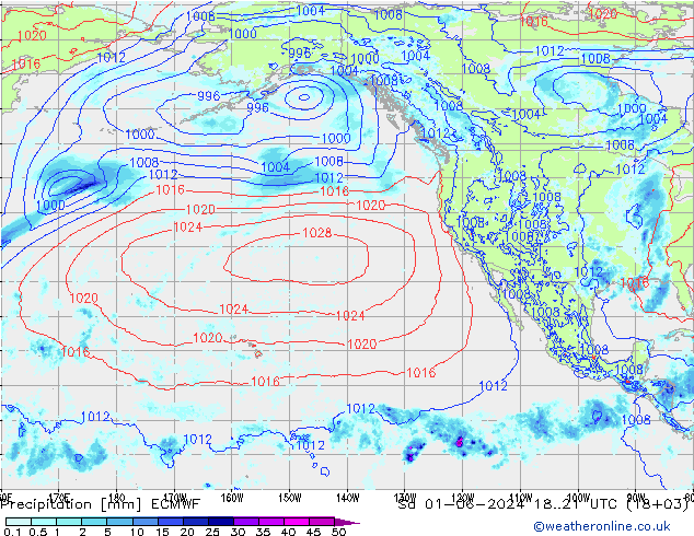 Precipitazione ECMWF sab 01.06.2024 21 UTC