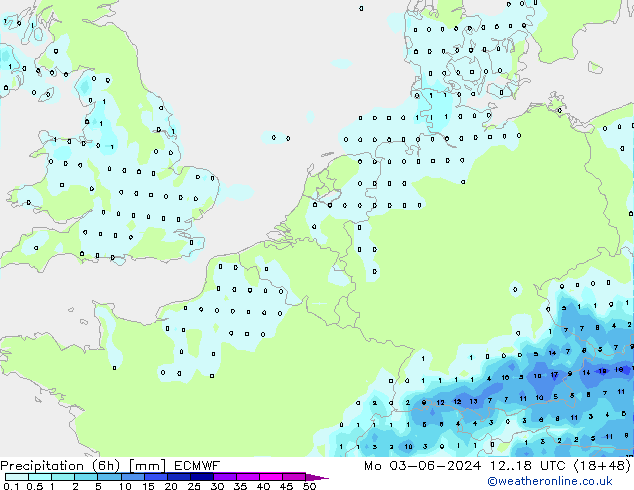 Z500/Rain (+SLP)/Z850 ECMWF пн 03.06.2024 18 UTC