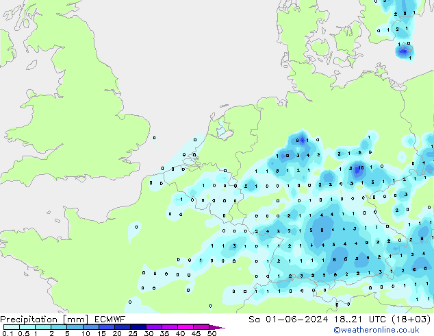 Precipitación ECMWF sáb 01.06.2024 21 UTC