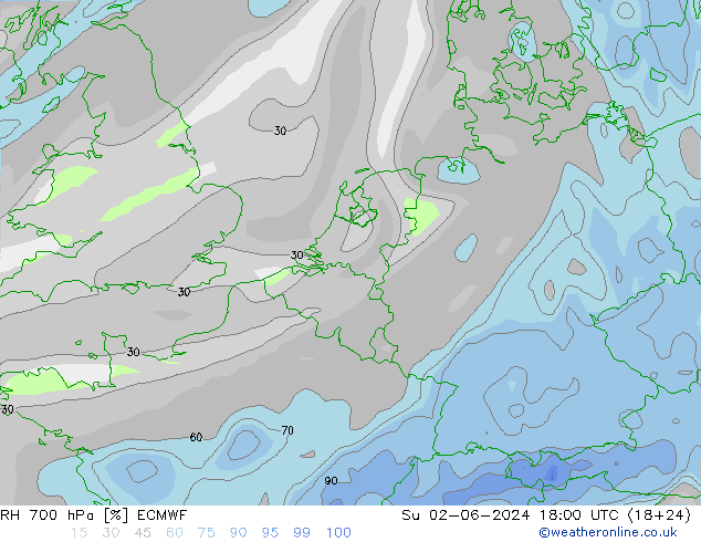 700 hPa Nispi Nem ECMWF Paz 02.06.2024 18 UTC