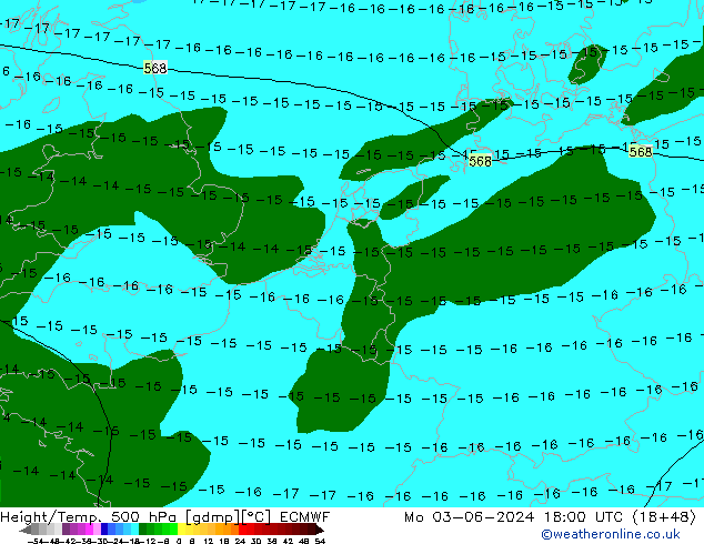 Z500/Rain (+SLP)/Z850 ECMWF  03.06.2024 18 UTC