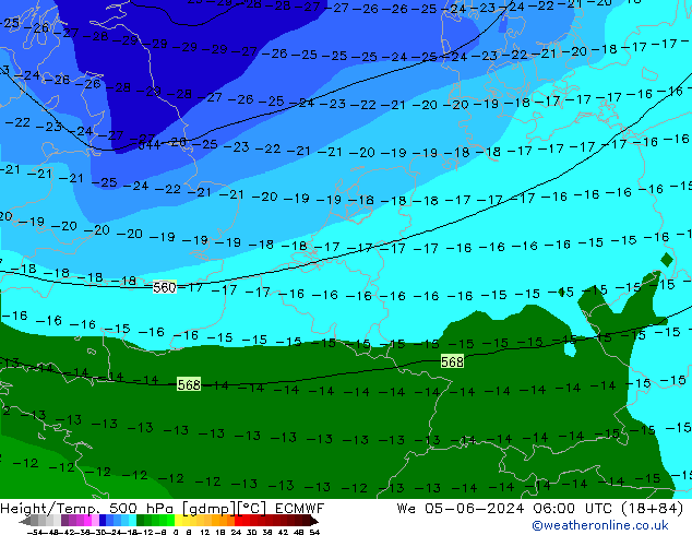 Z500/Regen(+SLP)/Z850 ECMWF wo 05.06.2024 06 UTC