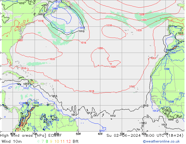 High wind areas ECMWF dim 02.06.2024 18 UTC