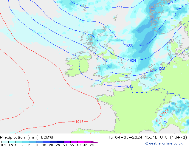 precipitação ECMWF Ter 04.06.2024 18 UTC