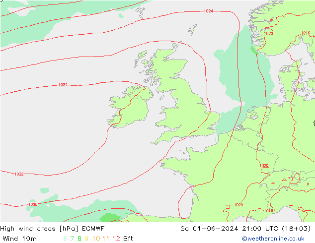 High wind areas ECMWF Sáb 01.06.2024 21 UTC