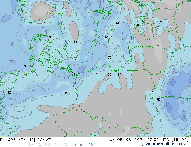 RH 925 hPa ECMWF  05.06.2024 12 UTC