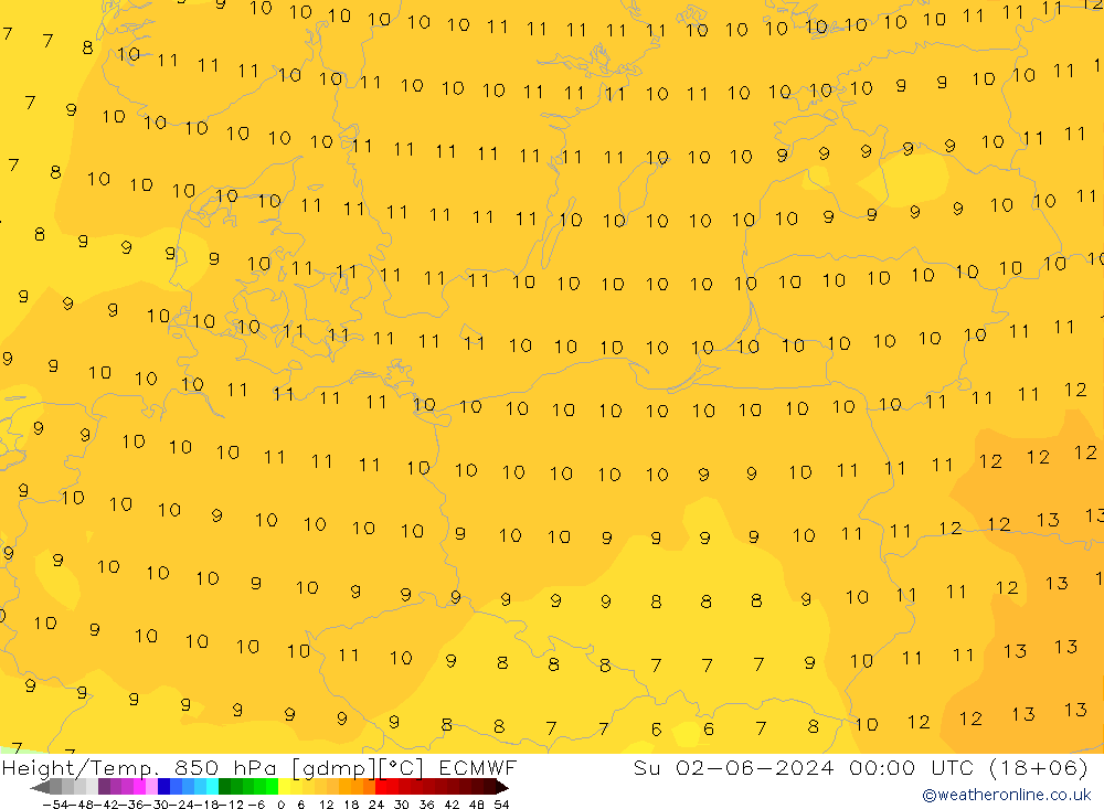 Z500/Rain (+SLP)/Z850 ECMWF nie. 02.06.2024 00 UTC