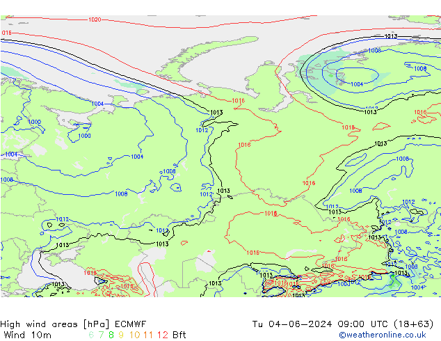 High wind areas ECMWF mar 04.06.2024 09 UTC