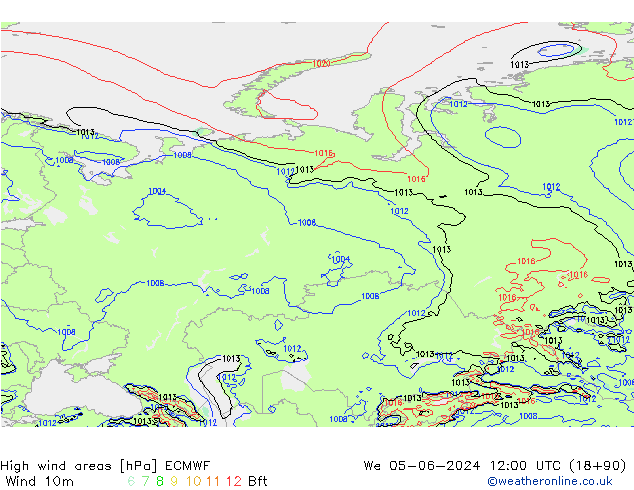 Izotacha ECMWF śro. 05.06.2024 12 UTC