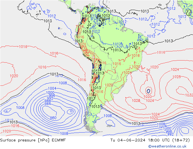 pression de l'air ECMWF mar 04.06.2024 18 UTC