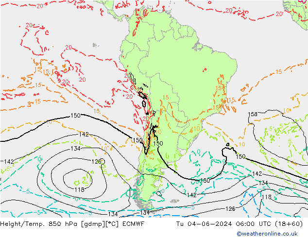 Z500/Rain (+SLP)/Z850 ECMWF mar 04.06.2024 06 UTC