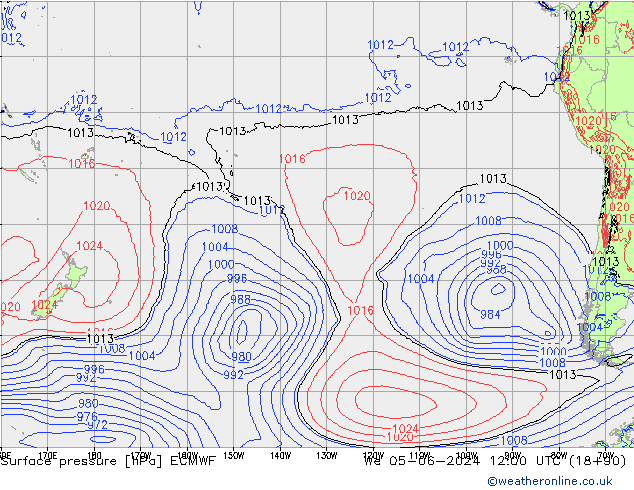 Atmosférický tlak ECMWF St 05.06.2024 12 UTC