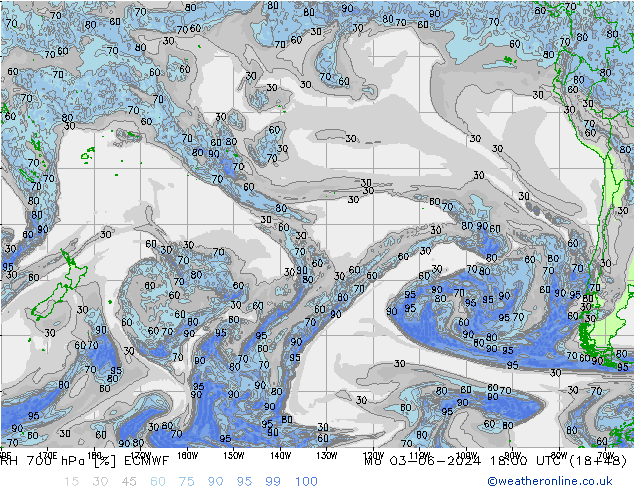 RH 700 hPa ECMWF Mo 03.06.2024 18 UTC