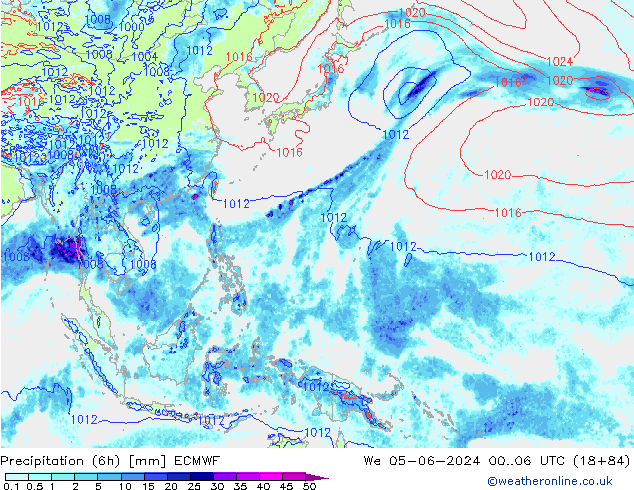 Z500/Rain (+SLP)/Z850 ECMWF Qua 05.06.2024 06 UTC