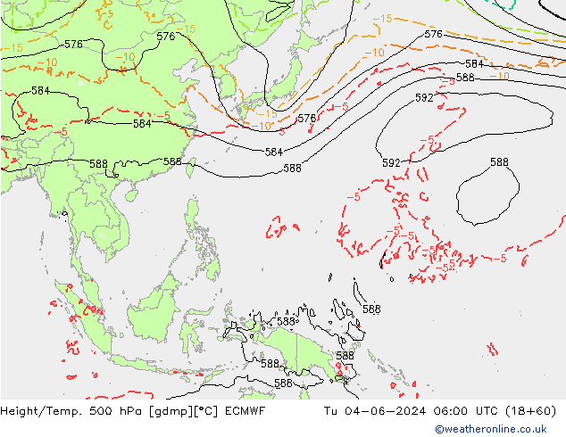 Z500/Regen(+SLP)/Z850 ECMWF di 04.06.2024 06 UTC