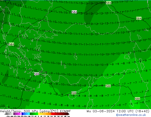 Z500/Regen(+SLP)/Z850 ECMWF ma 03.06.2024 12 UTC