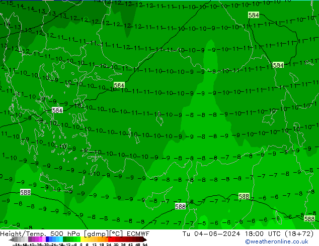 Height/Temp. 500 hPa ECMWF Ter 04.06.2024 18 UTC