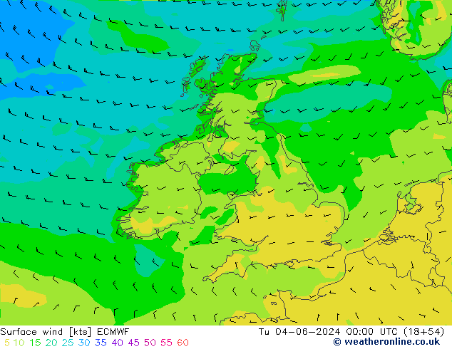 Vento 10 m ECMWF Ter 04.06.2024 00 UTC