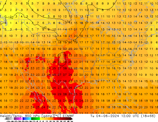 Z500/Rain (+SLP)/Z850 ECMWF Tu 04.06.2024 12 UTC