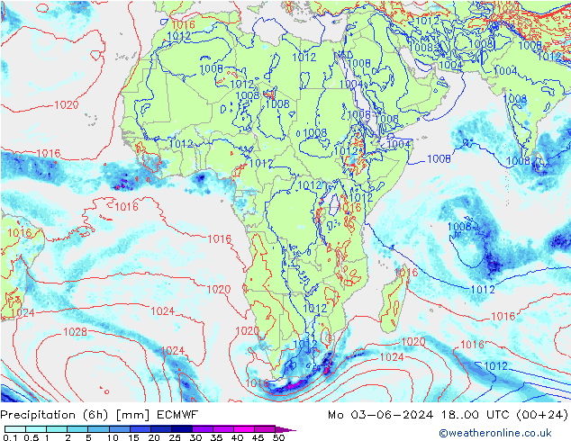 Z500/Regen(+SLP)/Z850 ECMWF ma 03.06.2024 00 UTC