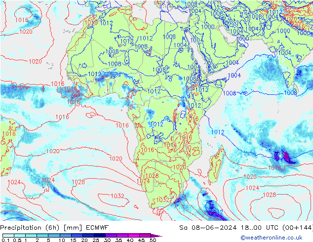 Z500/Rain (+SLP)/Z850 ECMWF  08.06.2024 00 UTC