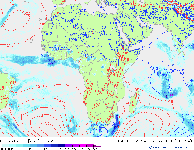 Precipitación ECMWF mar 04.06.2024 06 UTC