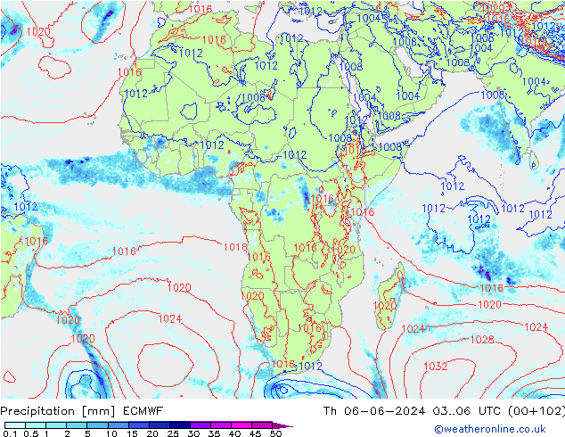 opad ECMWF czw. 06.06.2024 06 UTC