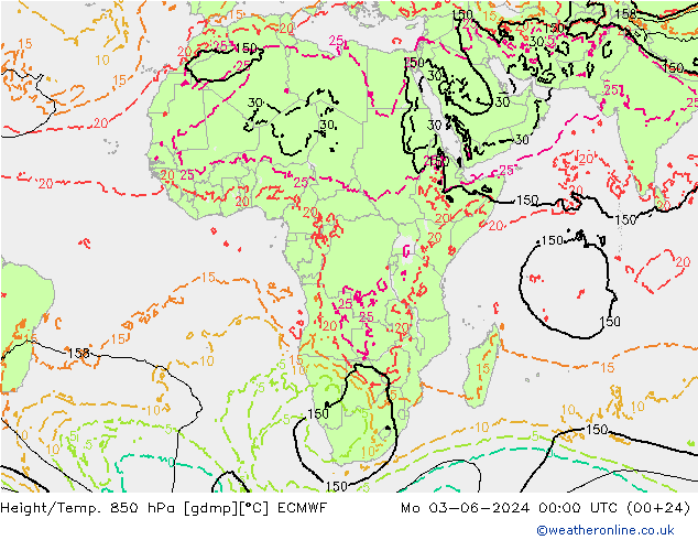 Z500/Regen(+SLP)/Z850 ECMWF ma 03.06.2024 00 UTC