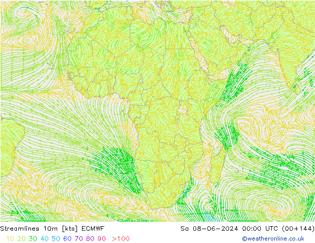 Rüzgar 10m ECMWF Cts 08.06.2024 00 UTC