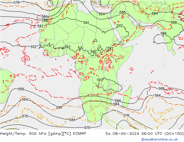 Z500/Regen(+SLP)/Z850 ECMWF za 08.06.2024 06 UTC