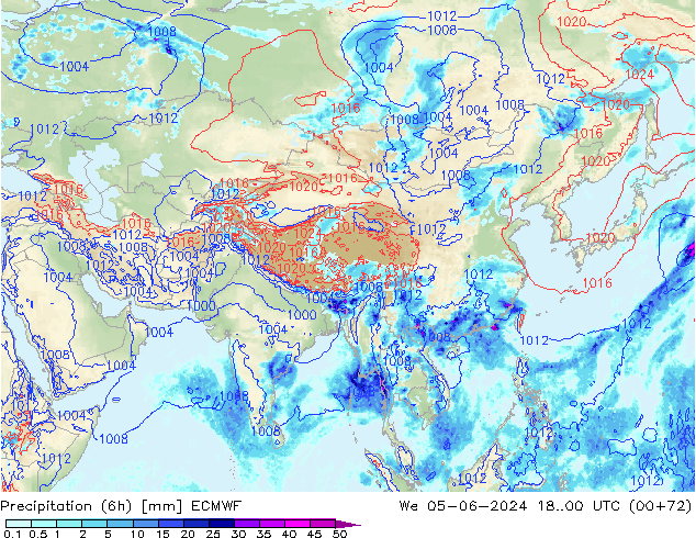 Z500/Yağmur (+YB)/Z850 ECMWF Çar 05.06.2024 00 UTC