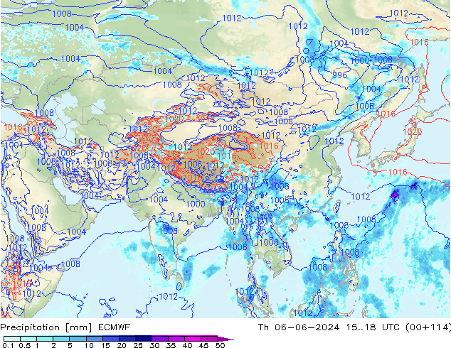 Precipitation ECMWF Th 06.06.2024 18 UTC