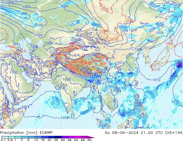 precipitação ECMWF Sáb 08.06.2024 00 UTC