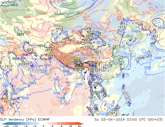 тенденция давления ECMWF Вс 02.06.2024 03 UTC