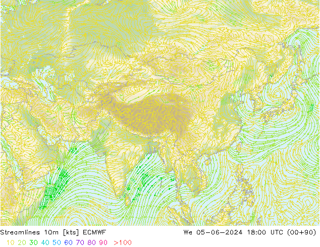 Rüzgar 10m ECMWF Çar 05.06.2024 18 UTC