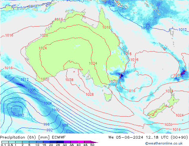 Z500/Yağmur (+YB)/Z850 ECMWF Çar 05.06.2024 18 UTC