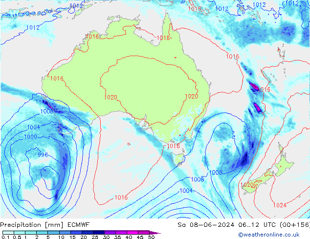 Precipitazione ECMWF sab 08.06.2024 12 UTC