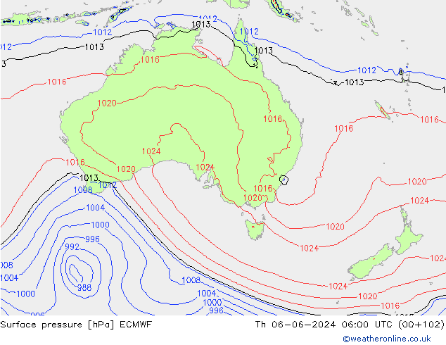 Bodendruck ECMWF Do 06.06.2024 06 UTC