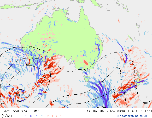 T-Adv. 850 hPa ECMWF nie. 09.06.2024 00 UTC