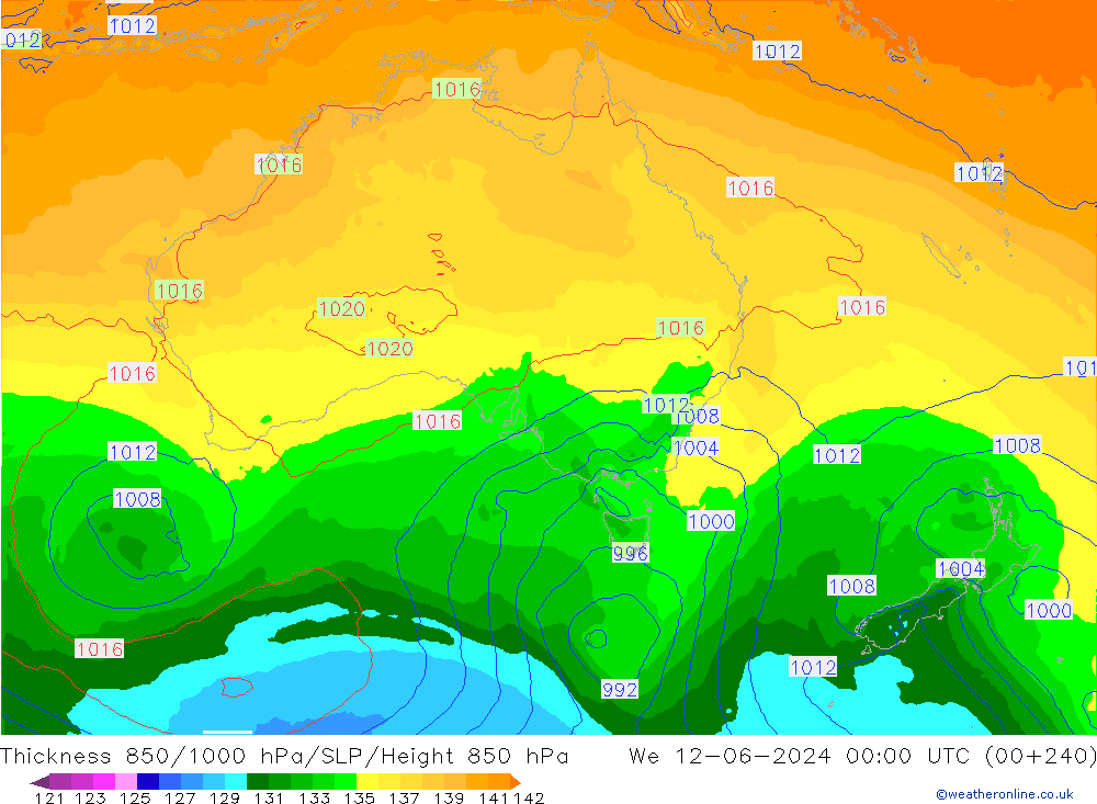 Thck 850-1000 hPa ECMWF We 12.06.2024 00 UTC