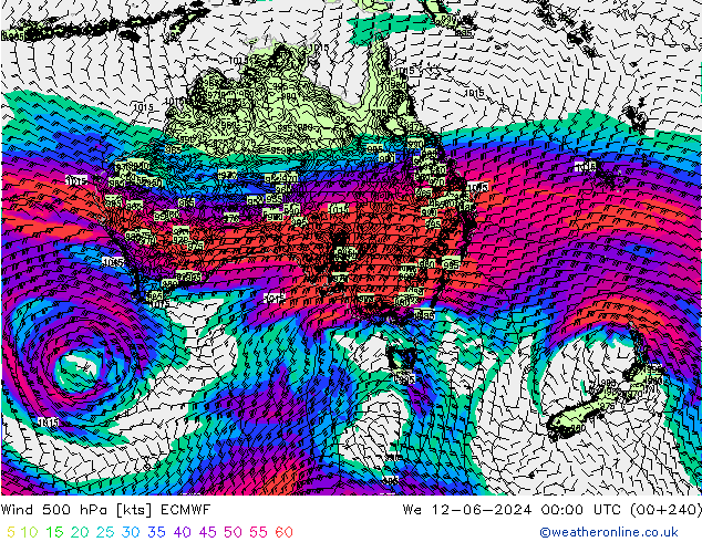 Wind 500 hPa ECMWF Mi 12.06.2024 00 UTC