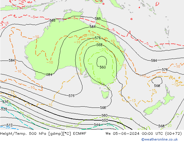 Height/Temp. 500 hPa ECMWF We 05.06.2024 00 UTC